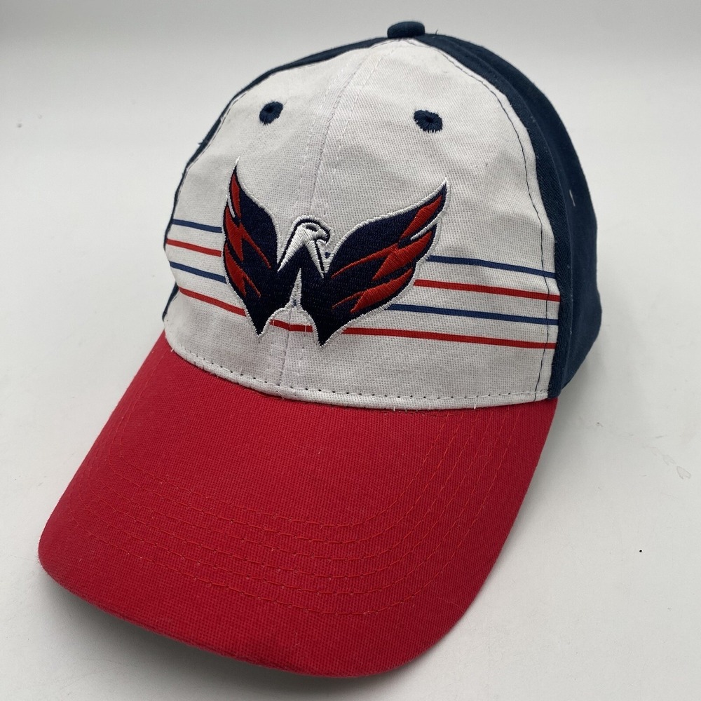 Washington Capitals Snapback Hat Red White Blue Cotton Cleaned VGC Dad Hat